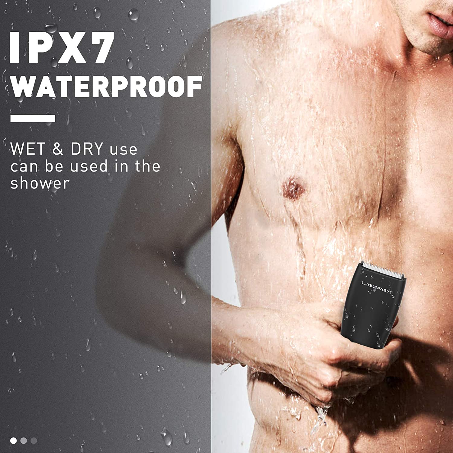 Liberex elektryczna maszynka robić włosów w pachwinie dla mężczyzn-łonowa maszynka robić włosów pielęgnacja ciała kliper akumulator ostateczny męska higiena brzytwa