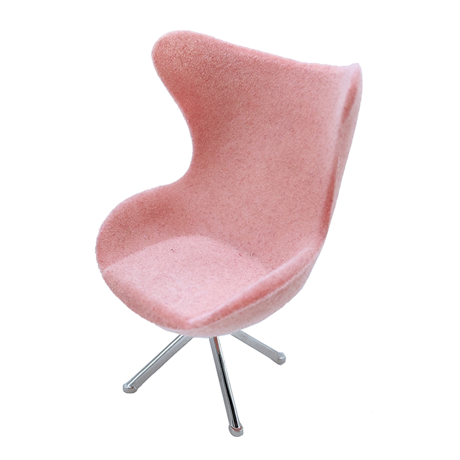 1/12 skala dukkehus miniature pink kontor høj ryg flockende sæde svane stol stue moderne møbler sæt legetøj