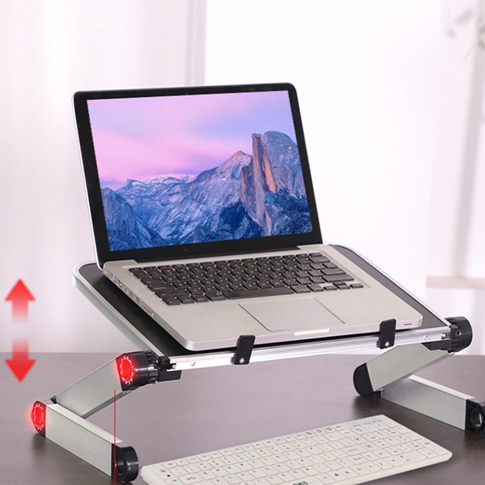 Justerbart bærbart stativ ergonomisk bærbart bærbart bord til sengebrett pc bord aluminium stativ notatbord bord skrivebord stativ