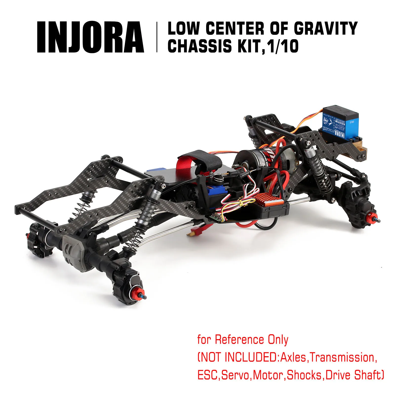INJORA-Kit de chasis de fibra de carbono LCG, distancia entre ejes de 313/324mm, viga de marco para 1/10 RC Crawler TRX4, piezas de mejora