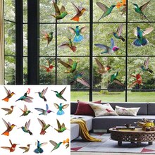 9Pcs Hummingbird Window Stickers Non-Adhesive Window Door Glass Clings Decals to Prevent Bird Strikes Home Decoration