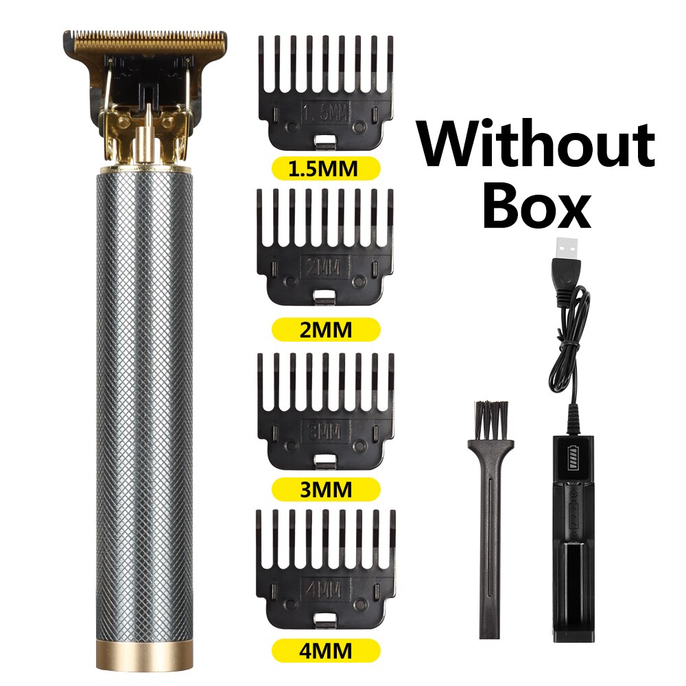 Cortadora de pelo recargable por USB T9 para hombre, máquina para cortar cabello con pantalla LCD, herramienta de estilismo para corte de pelo y barba, novedad de: Silver no box