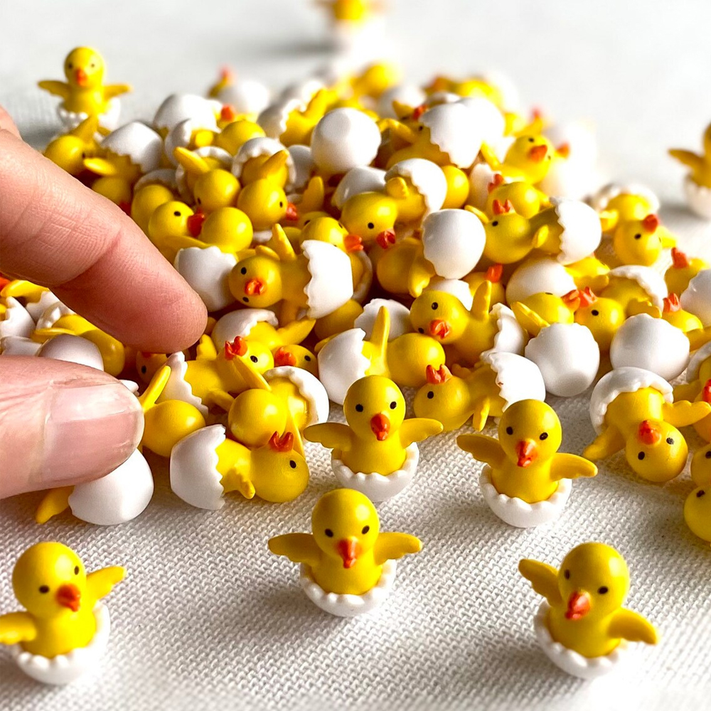 5/10 Uds Mini miniaturas de pollitos de resina, pequeños animales de jardín de hadas, micropaisaje DIY decoración artesanal