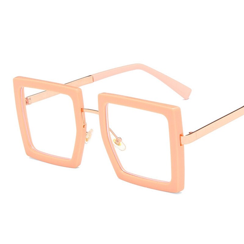 Oversized Square Transparent Frame Glasses Women Metal Optical Computer Female Eyeglasses Clear Lens Eyewear