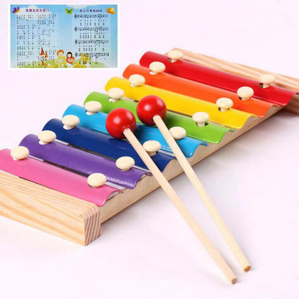 Verlichting Hand Knock Xylofoon Muzikaal Speelgoed Baby Kids Instrument Acht-Tone Houten Voorschoolse Beat Onderwijs Piano