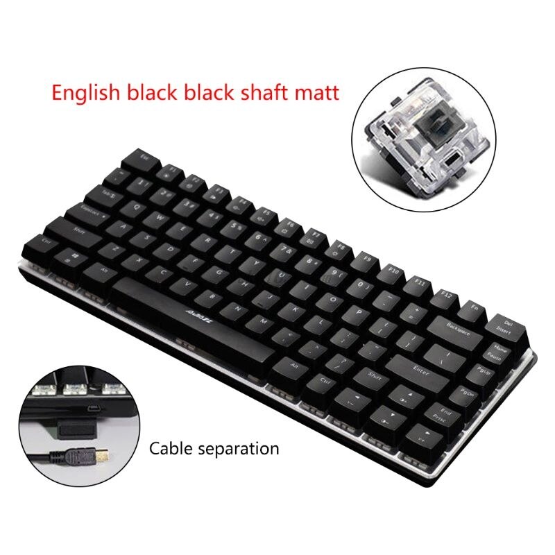 Ajazz AK33 82 Keys Mechanical Keyboard Russian/English Layout Gaming Keyboard RGB Backlight Switch Wired Keypad: 1