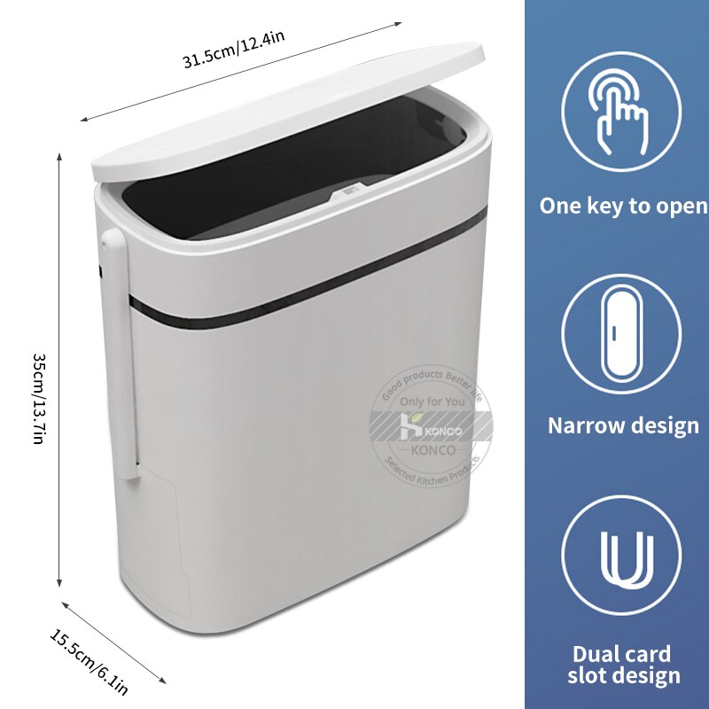 Konco Poubelle et Brosse De Toilette Ensemble, Poubelles Brosse Wc Poubelle Seau et Brosse De Toilette avec Set De Support Pour salle de bain