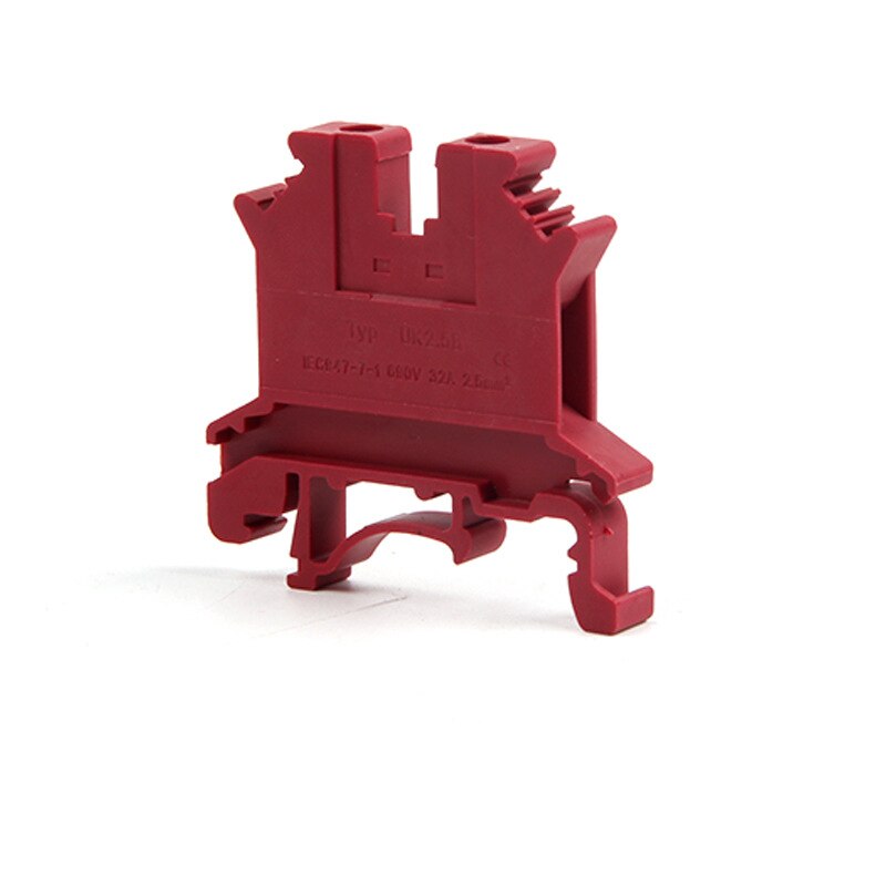 10Pcs Multi-Color Screw Feed-through Plug 2-Connductor Wire Electrical Connector DIN Rail Terminal Block UK 2.5B: UK2.5B Wine Red
