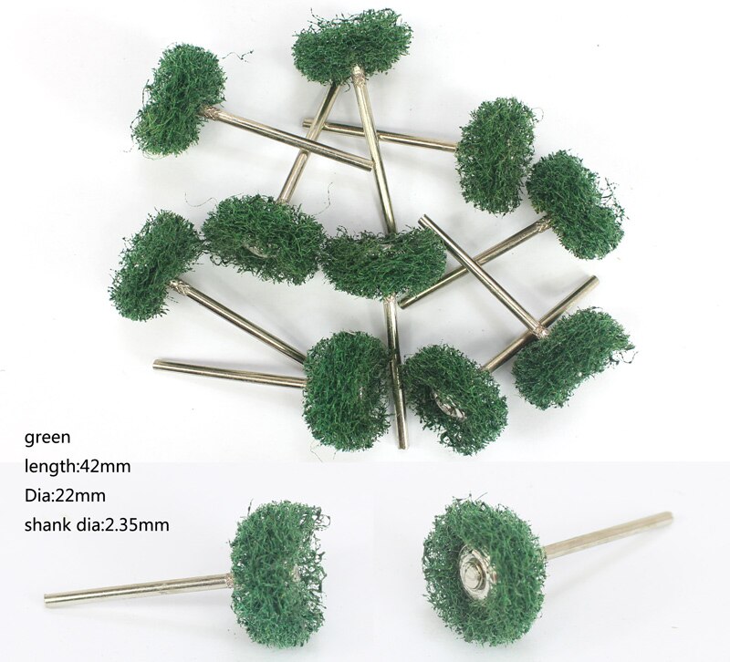 100pcs/144pcs Abrasive Brushes Dremel Accessories Polishing Wheel Set Suit for Dremel Rotary Tools T Shape 22*2.35mm: 100 pcs green rubber