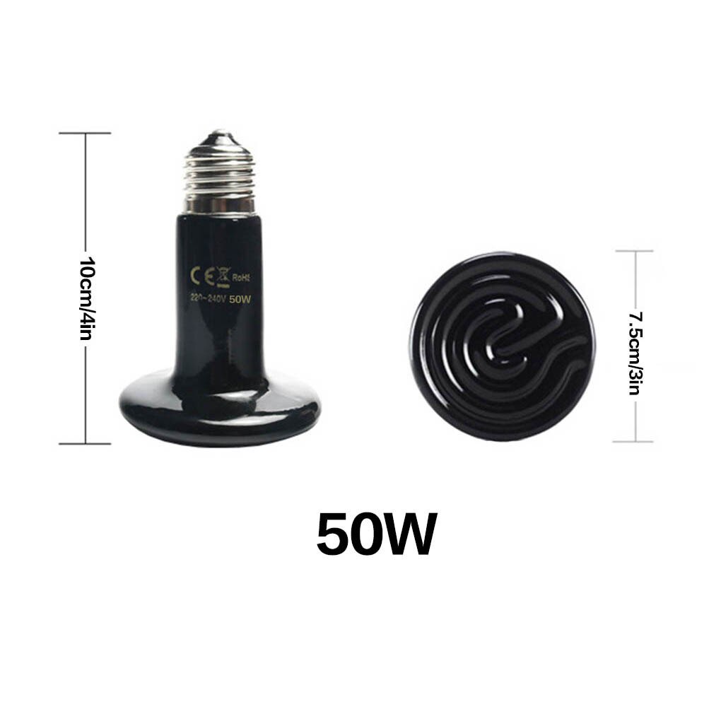 Pet Glass Container Heat Lamp Ceramic Infrared Light Heat Emitter Brooder Incubator Heater