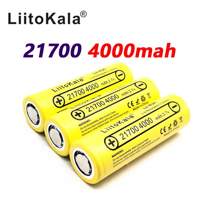 LiitoKala Lii-40A 21700 4000 mah Oplaadbare Li-Ion Batterij 3.7 v 15A Power 5C Ontlading