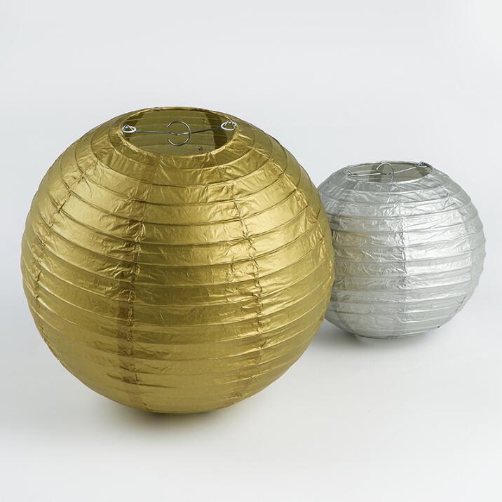 Linternas de papel de boda, lámparas chinas de 12 ", color dorado y plateado, para interiores, exteriores, fiestas, eventos, decoración artesanal colgante, 12 Uds.: gold silver