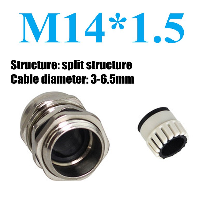 Waterproof Cable Gland Connector IP68 Nickel Plated Brass Metric Cable Split structure M10 M16 M20 M27 M30: M14x1.5mm