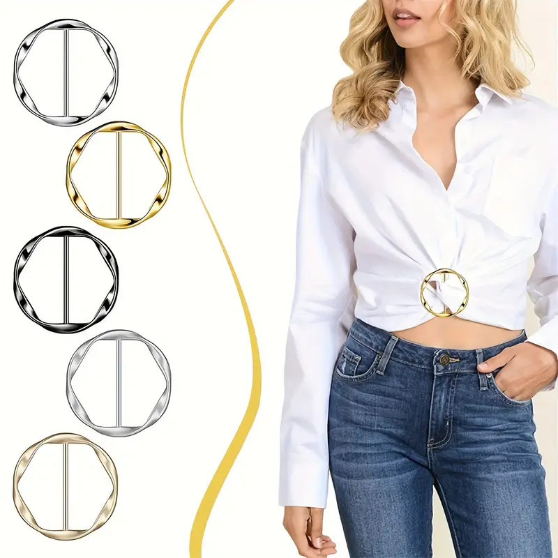 5 unids/set multiusos camisa anillo cinturón hebilla cinturón y ajustador de bufanda cinturón delgado accesorios de hebilla de bufanda