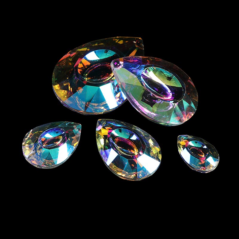 Kleurrijke kristallen hangende druppels kroonluchter lamp prisma's onderdelen