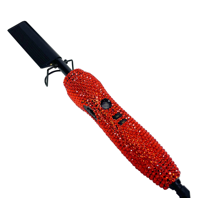 Peigne chauffant électrique pour cheveux, fer à friser, défrisage, biscuits, brosse métropolitaine: Beige / L'UA