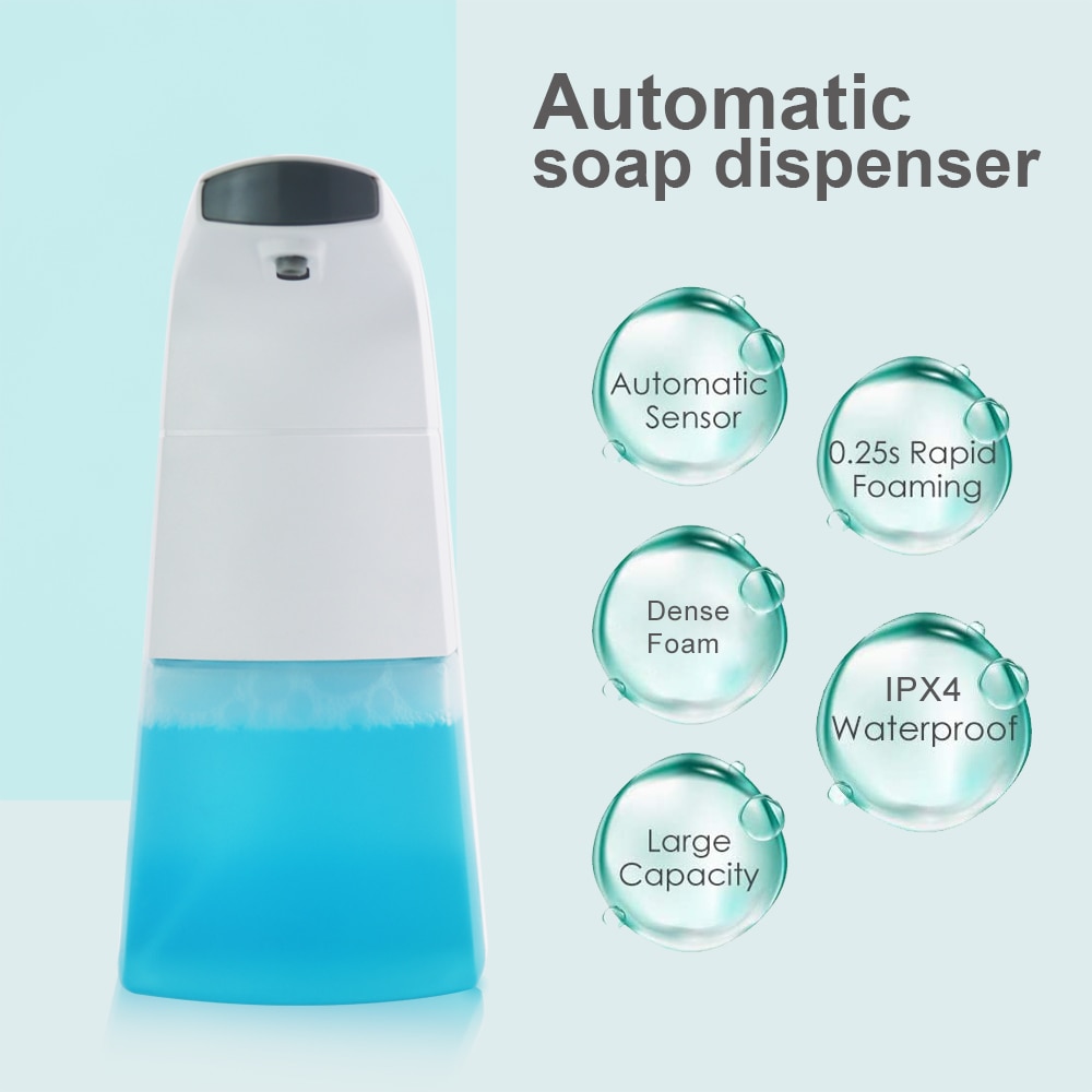 Casativo Distributeur automatique de savon avec capteur infrarouge, sans contact, 400 ml