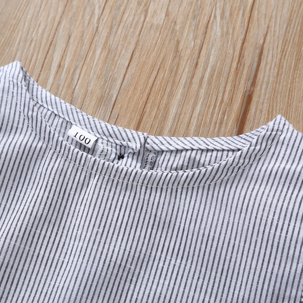 Nova moda recém-nascido infantil crianças bebê menina menino macacão pétala sem mangas listrado algodão macacão playsuit roupas de verão 0-24m