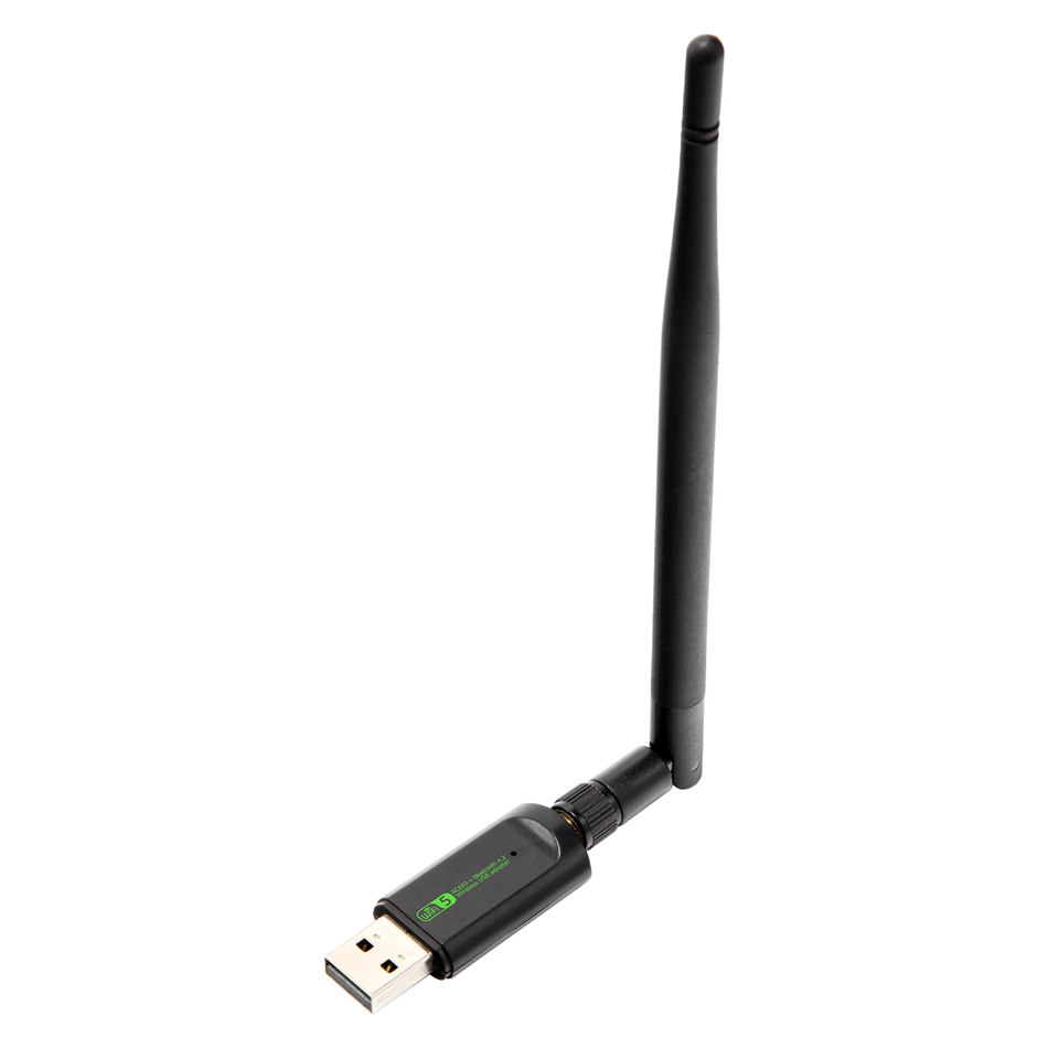 Wifi-stick, WLAN-adapter, 1300 Mbps, wifi Bluetooth 5.0, zender, ontvanger, wifi-adapter, USB 3.0, dual band, 5,8 GHz/2,4 GHz, snelle High Gain 5 dBi antenne voor pc, Windows/Mac OS/desktop/laptop/notebook