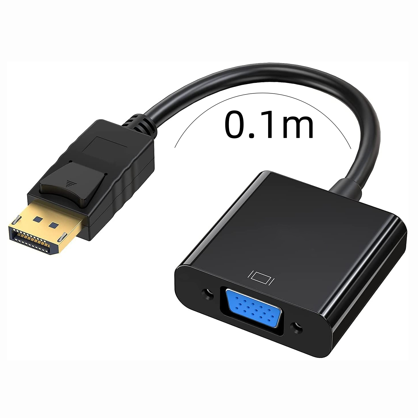 Vergoldetes DisplayPort-zu-VGA-Kabel Displayport-zu-VGA-Adapter 1080P@60Hz für DP Laptop PC Host zu Target Monitor TV-Projektor: WHITE