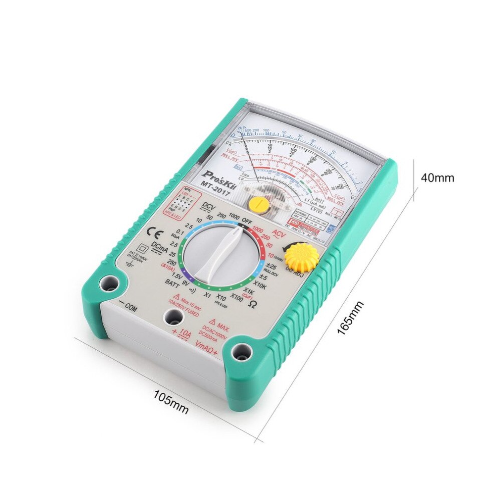 MT MT Analoge Multimeter Veiligheid Standaard Ohm Test Meter DC AC Voltage Weerstand Multimeter