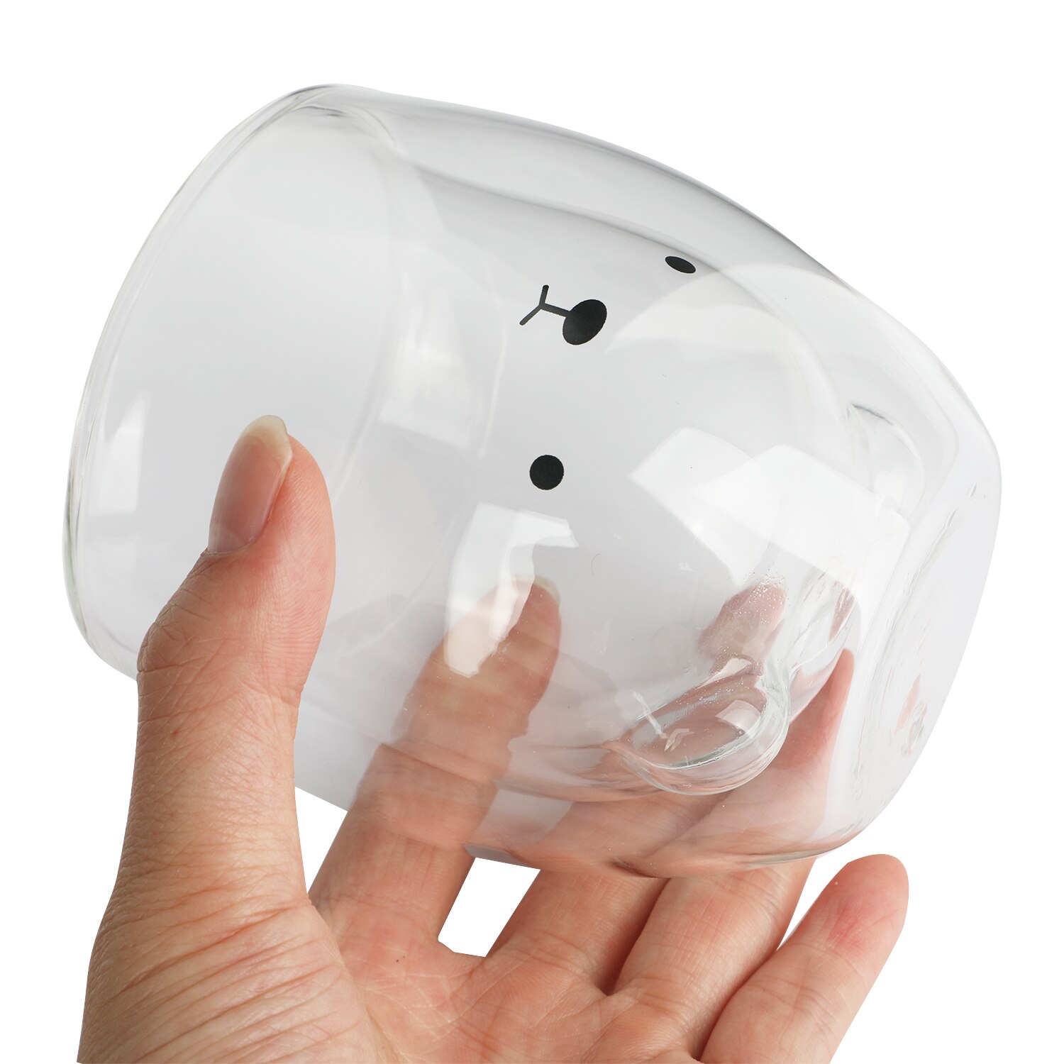 Tasse en verre Double transparente, motif ours mignon, pour café, boisson au lait, pour Couple