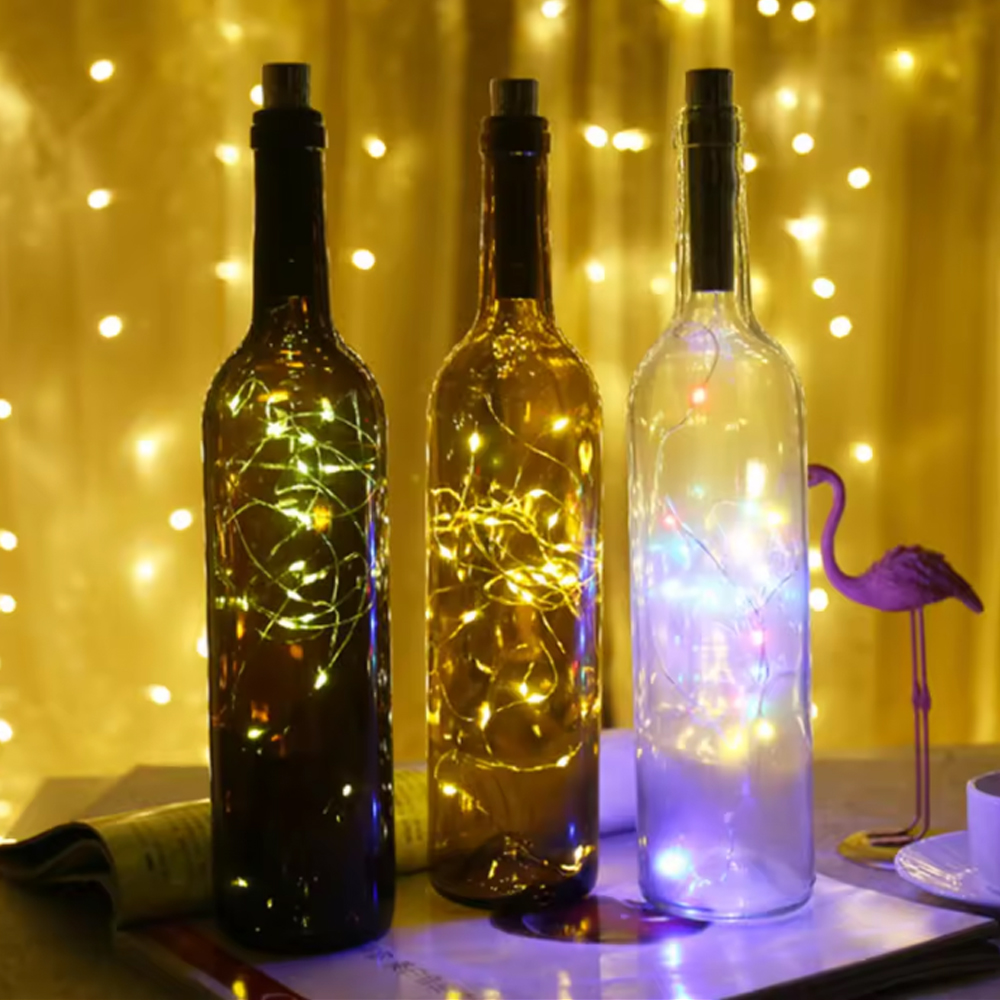 LED Lichterketten LED Weinflasche Lichter AAA Batteriebetriebene Kork bilden Glas Flaschenverschluss Lampe Weihnachtsgirlanden Bar Dekor