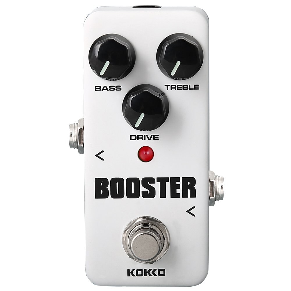 KOKKO Portable guitare effet pédale compresseur Booster distorsion Overdrive 9V 1A adaptateur 5 voies câble 10 voies pédale alimentation: Booster