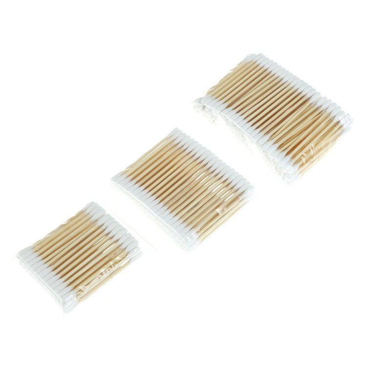 200 Pcs 1 Set Eenvoudige Tip Wattenstaafje Wattenstaafjes Applicator Houten Wattenstaafjes Schoon Sticks