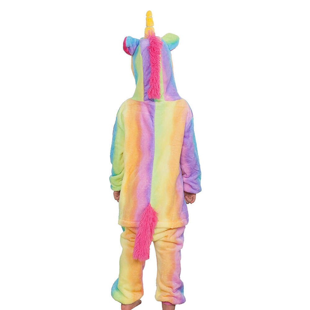 Pijama de Pegaso arcoíris para niños, traje de unicornio, mono con capucha, ropa de dormir, Kigurumi