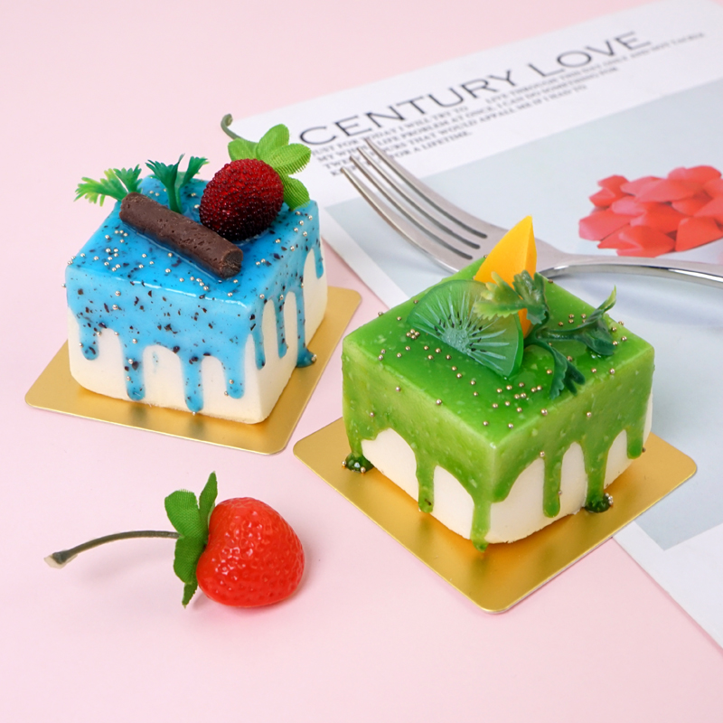 Dekoration håndværk miniaturer farve pu restaurant sød simulation frugt mousse kage model køkken fotografering dekoration rekvisitter
