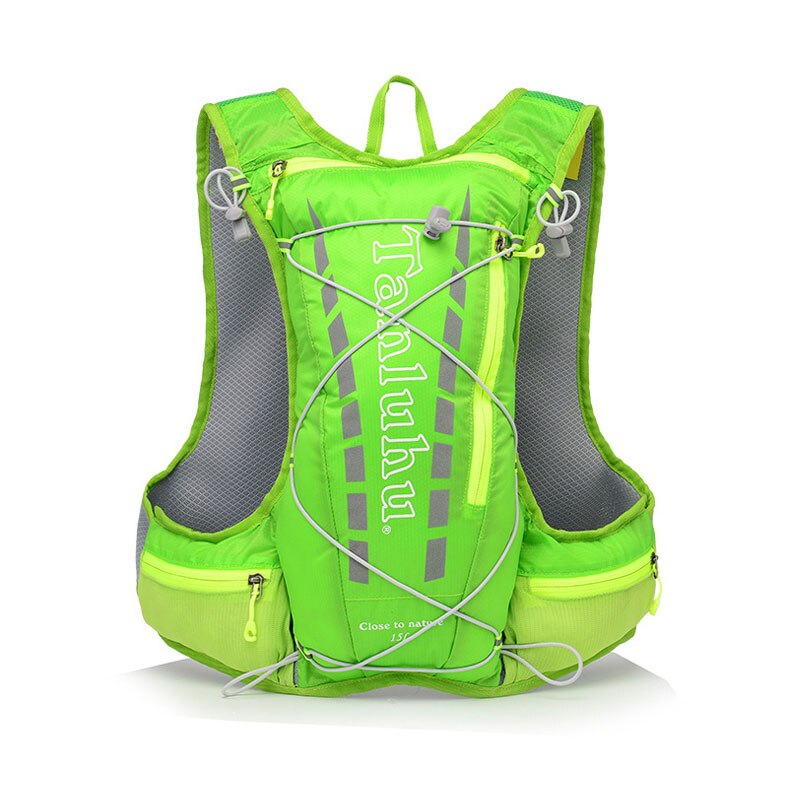15L Drinkrugzak Rugzak Rugzak Tas Vest Harnas Fietsen Wandelen Camping Running Marathon Race Sport Voor 2L Waterzak: groene kleur