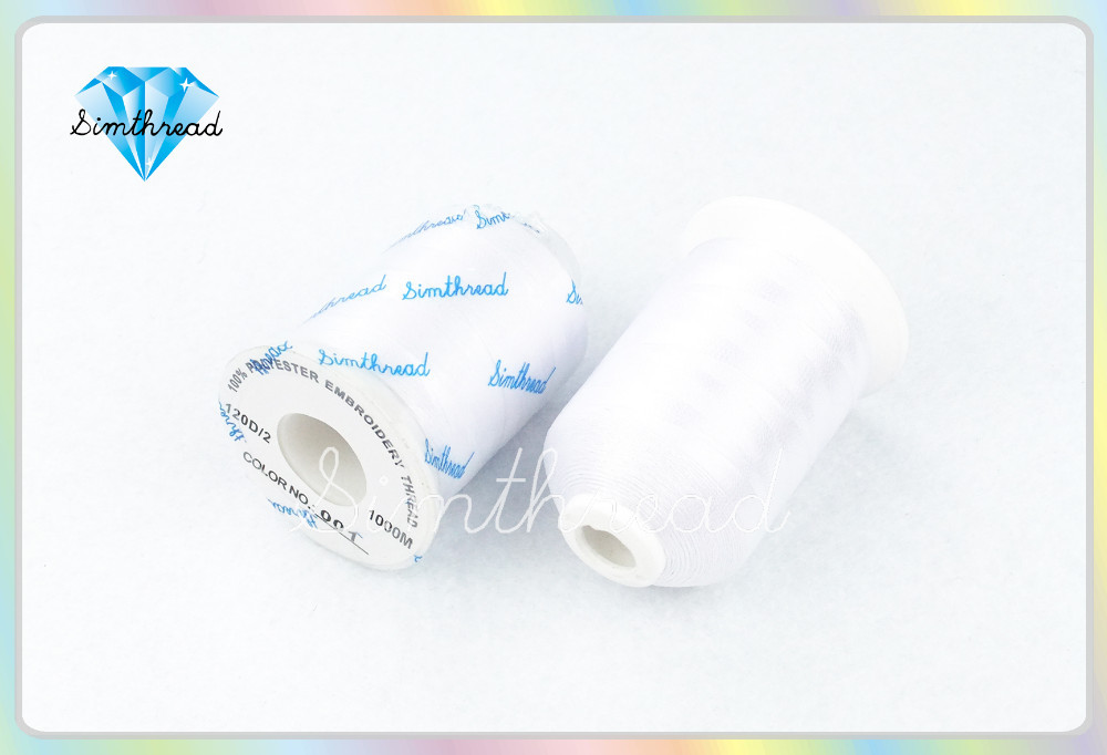 Simthread 75D/2 Polyester Embroidery Prewound Bobbins Thread - 6 Spools, 1500M Each, with 2pcs Type A Bobbins Thread