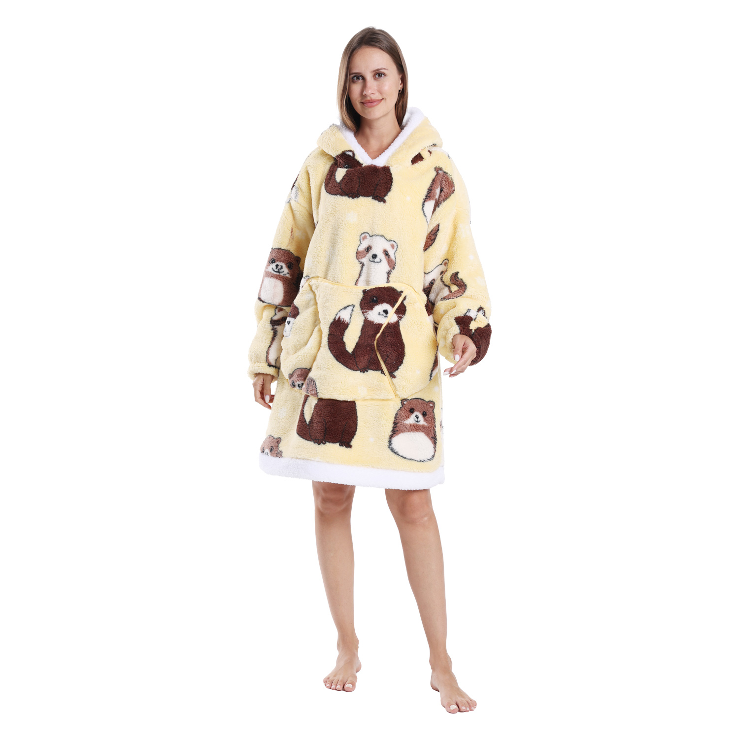 Winter Warm Fleece Fluffy Fuzzy Blanket Hoodie Thick Wearable Blanket Hooded Blanket for Adults Men Women Christmas: Lavender