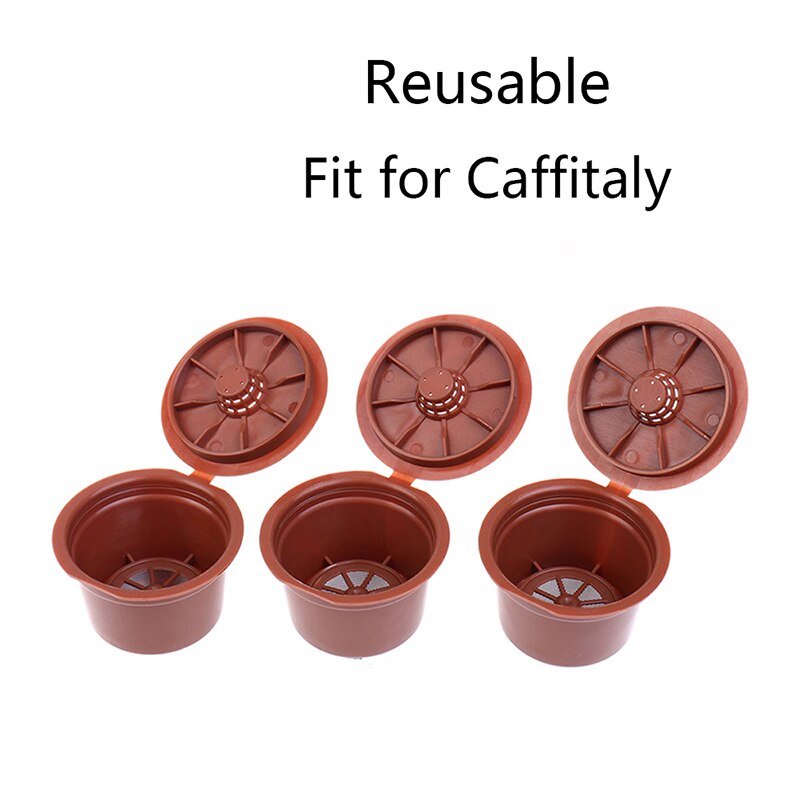 3PCS Reusable Coffee Capsules For Caffitaly Refillable Coffee Pods Plastic Fit For Caffitaly Coffee Filter
