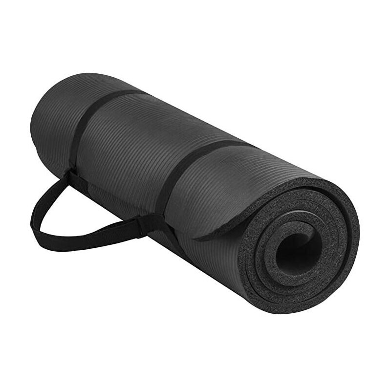 Yoga Mat Multi-purpose 183*61*1.5 Ultra-thick High-density Anti-tear Sports Mat Exercise Mats With Strap For Fitness Gym Workout: black