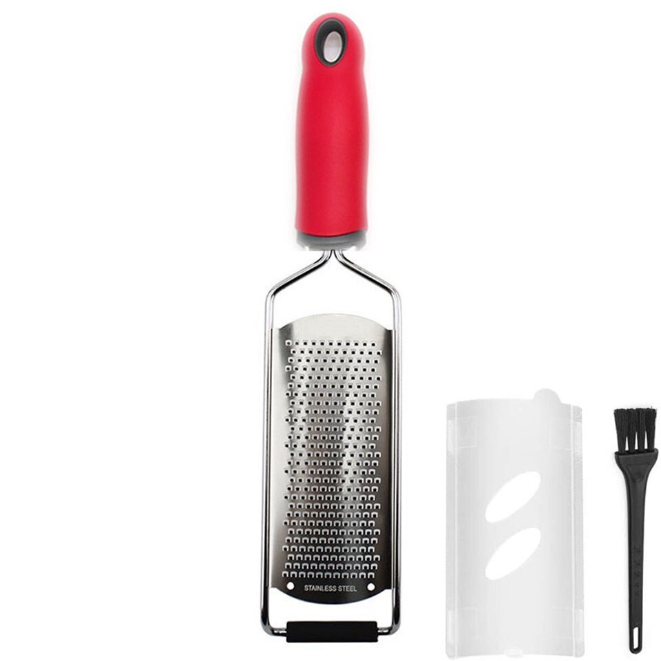 304 Roestvrij Staal Keuken Rasp Set Handheld Grof Kaas Rasp En Fijne Citroen Zester Moeiteloos Roosters: Red