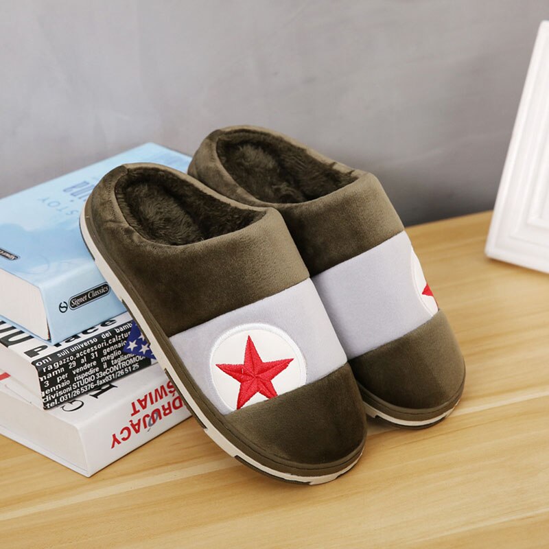 Messieurs pantoufles en peluche grande taille 39-44 homme intérieur pantoufles hiver chaussures adulte solide couleur mixte mâle slippersKS231