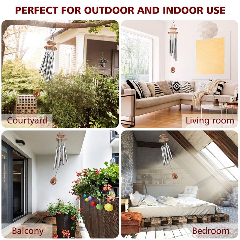 HOMEMAXS 8 Tubes Wind Chimes Chapel Musical Windchimes Door Wall Window Hanging Home Decor Balcony Ornaments Garden Wind Chimes