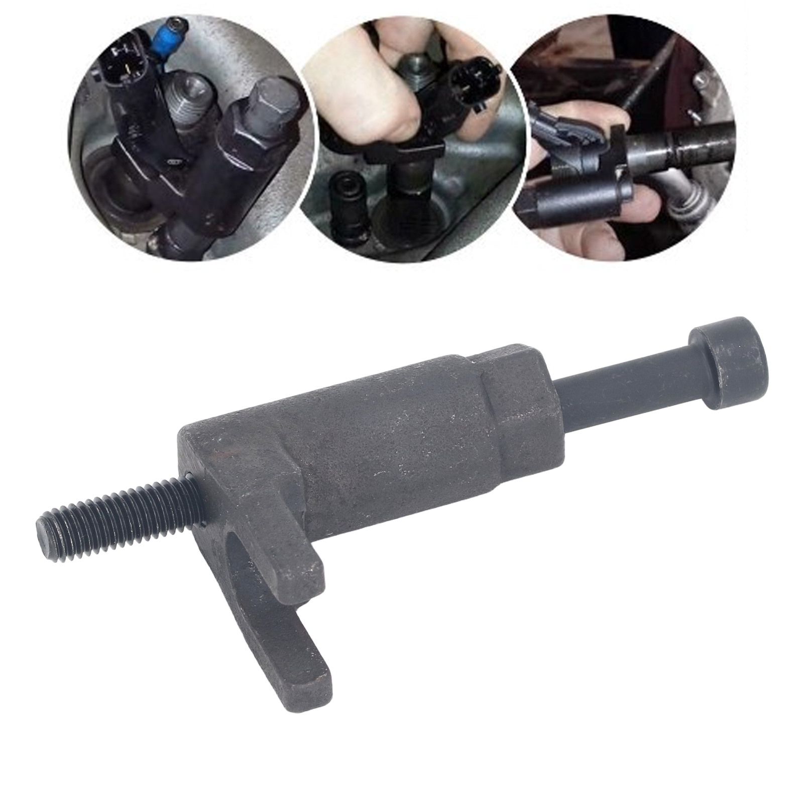 Kit di attrezzi per la rimozione degli iniettori diesel, smontaggio facile ed efficiente, estrattore per iniettori in acciaio al carbonio, attrezzo per lo smontaggio degli iniettori di carburante
