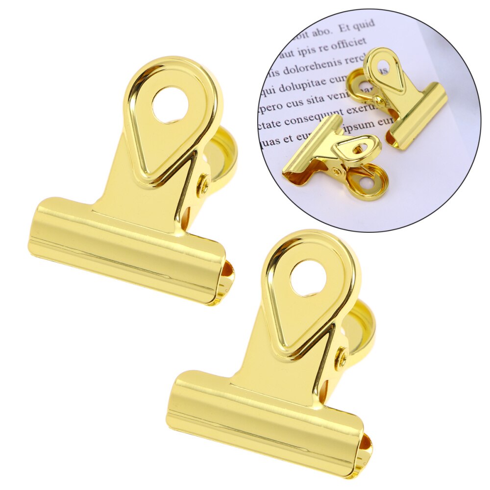 15PCS Metal Hinge Clips Binder Clips Paper Clamp Copper Paper Clips (20MM)