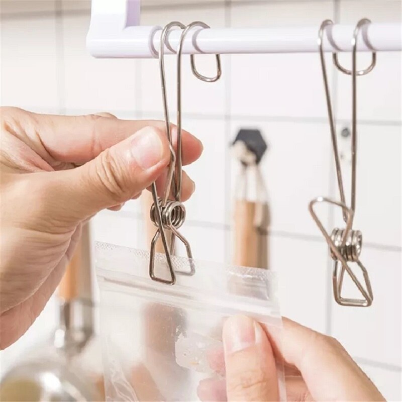 10 ks prenosné nerezové štipce na bielizeň viacúčelová spona na uteráky cestovné štipce na bielizeň pohľadnice obrázková svorka office