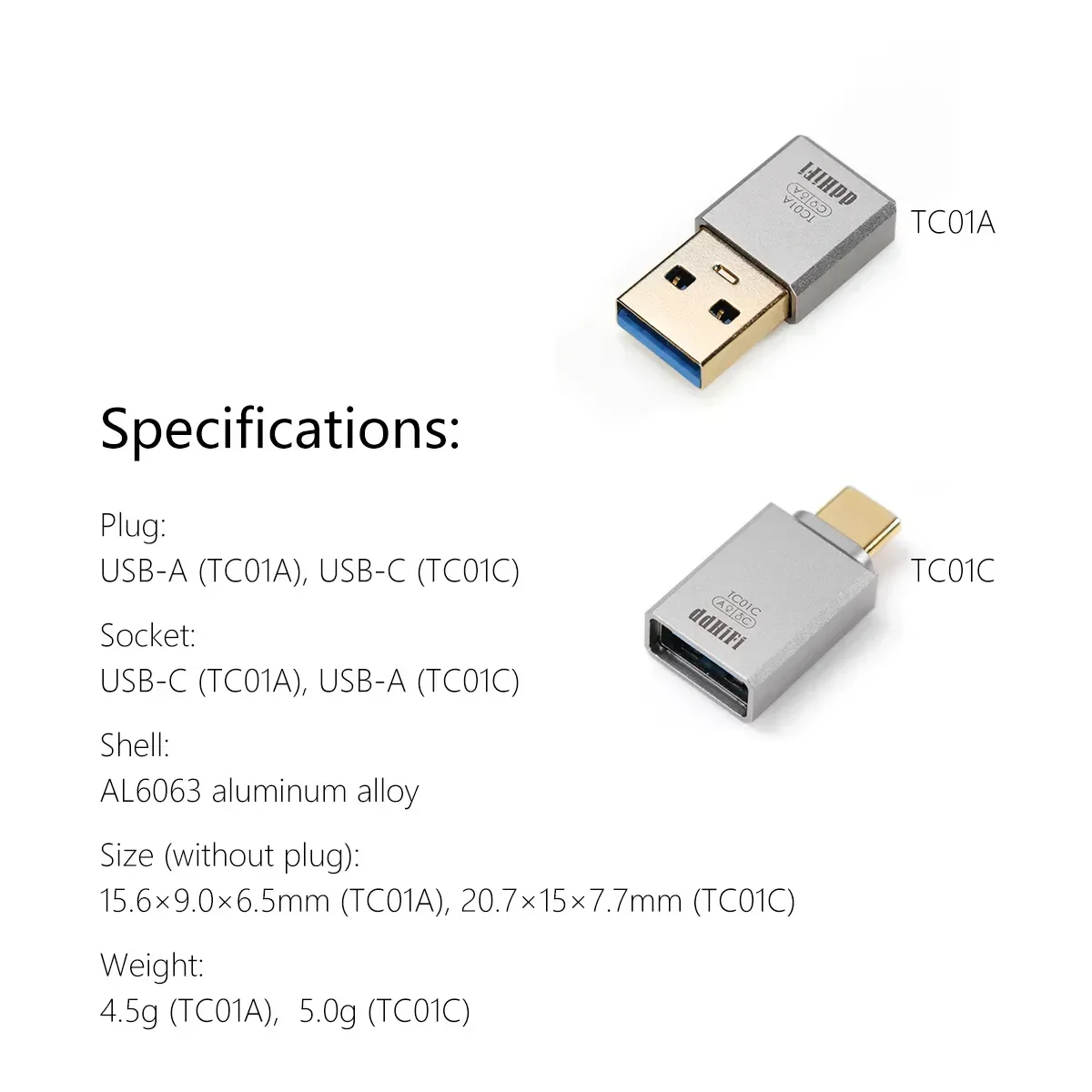DD ddHiFi TC01A TC01C TC01B TC01BF HiFi USB-A a USB-C Adaptador Convertidor Compatible con Teléfono PC Tablet shanling