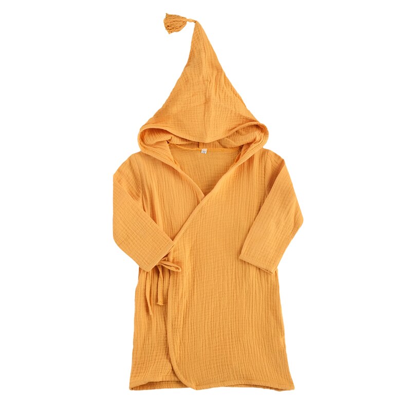 Kinder Lange ärmeln Blase Baumwolle Bad Robe Feste Kapuze Bademantel Kleinkind Junge Mädchen Hause Baden Anzüge 1-5Years: C / 4T