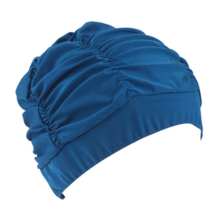 Zwemmen Hoed Vrouwen Unisex Haar Badmuts Badmuts Stretch Drape Waterdichte Flexibele Badmuts Oor Beschermen Lang Haar