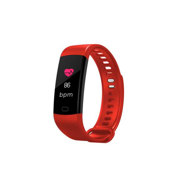 Montre intelligente hommes Fitness Tracker mesure de la pression artérielle moniteur de fréquence cardiaque Tracker d'activité étanche Smartwatch pour IOS: red