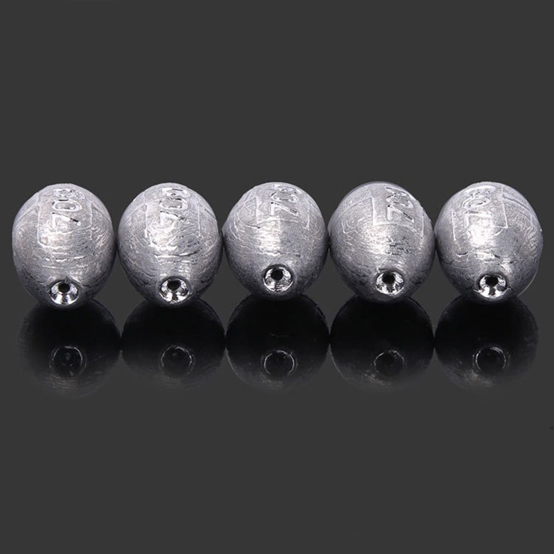 5 Stuks 2G-30G Visgewicht Zinklood Vissen Olijf Vorm Rig Zinkers Vissen Gewichten Split Shot Gootsteen Visgerei Accessoire