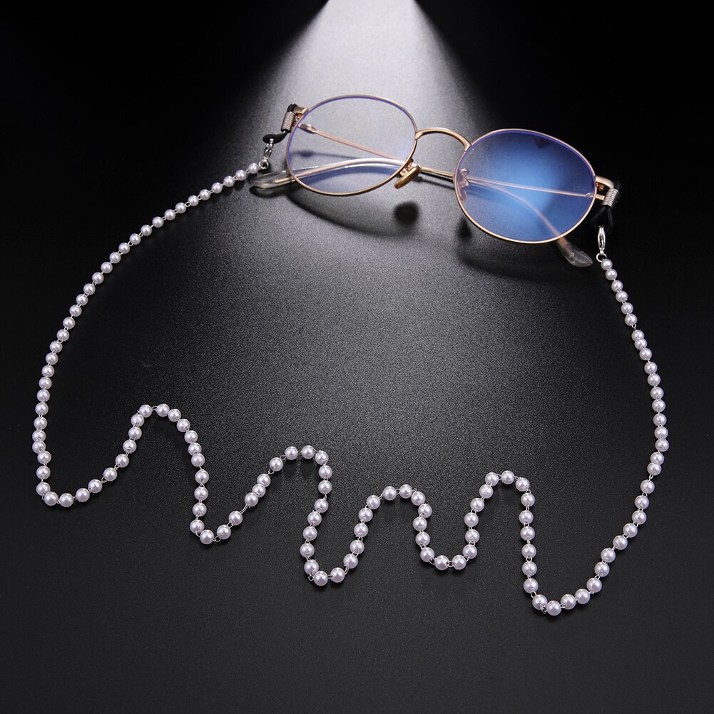 Skyrim Chic Pearl Beaded Glasses Chain Women Sunglasses Chains Lanyards Neck Strap Rope Reading Eyeglasses Cord: C-Silver
