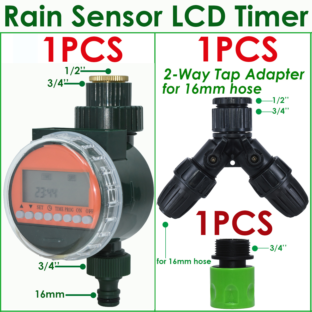 KESLA Garden Automatic Rain Sensor Water LCD Timer Drip Irrigation Greenhouse Electronic Irrigator Watering Controller System: Rain Sensor Timer-I