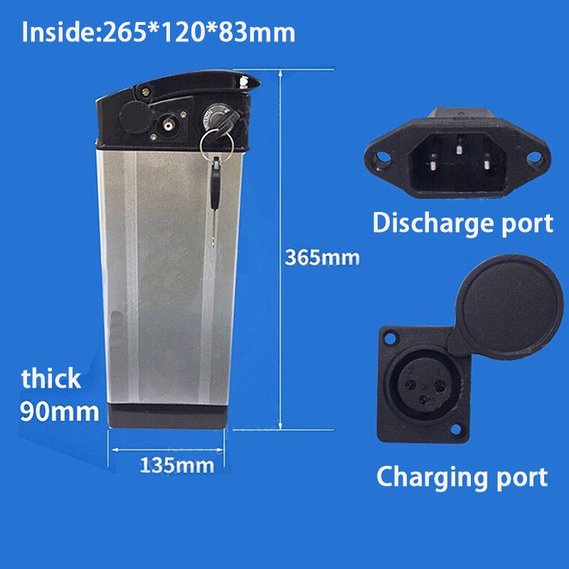 36V 48V Electric Car Bike Lithium Battery Box Folding Bicycle Sea Battery Battery Case Aluminum Alloy Shell 18650 Holder Cover: version 2.1